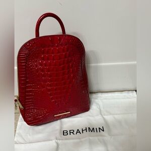 LARGE ROSEMARY Brahmin Backpack in EMBER RED